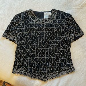 Vintage Beaded silk Blouse